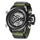 Reloj electrónico de doble pantalla con correa de nailon.