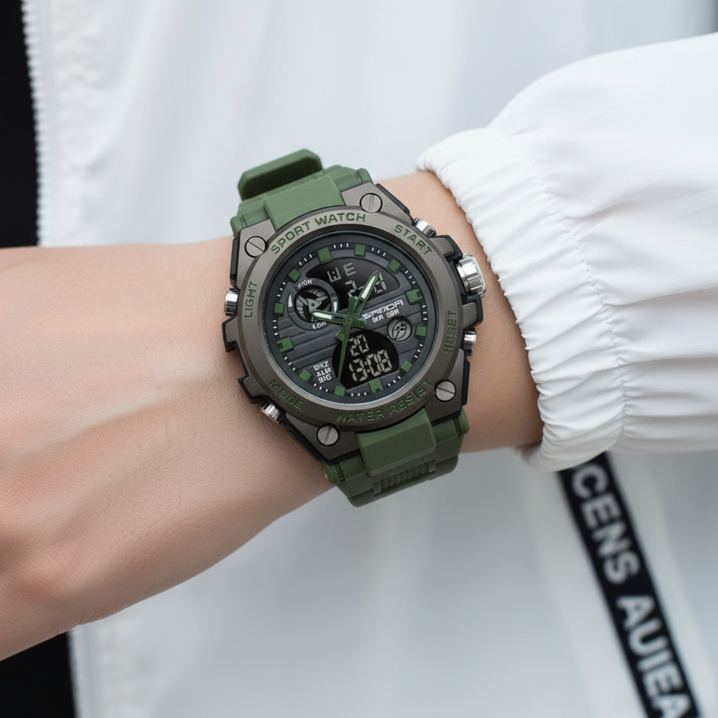 Reloj cronógrafo digital con iluminación láser