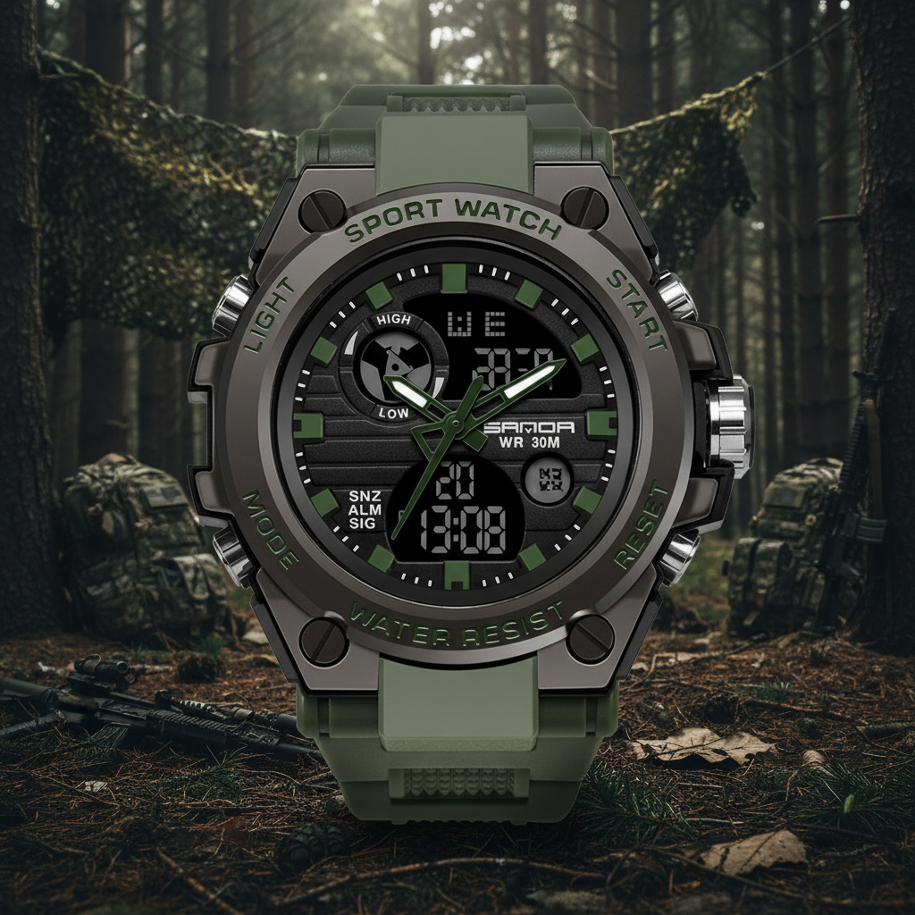 Reloj cronógrafo digital con iluminación láser