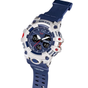 Reloj SMAEL digital deportivo LED azul y blanco.